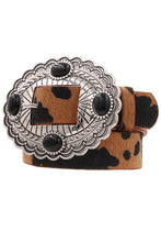 Load image into Gallery viewer, Ab Faux fur concho buckle belt