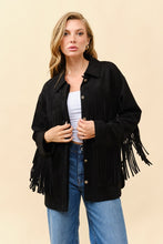 Load image into Gallery viewer, Tc faux suede fringe jacket