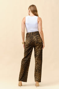 Tc animal print  leopard denim jeans