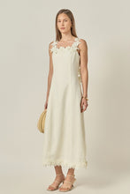 Load image into Gallery viewer, AA linen Flower strap detail midi dress