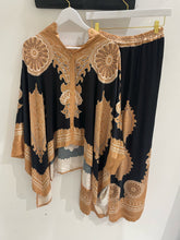Load image into Gallery viewer, N 2pcs satin silk top/pant rome print