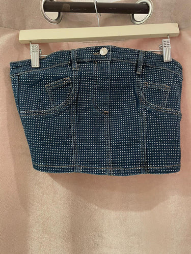 L Tube top rhinestone studded