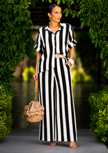Load image into Gallery viewer, N 2pcs stripe pant set with belt