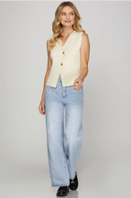 Load image into Gallery viewer, Ss gold button knit sweater vest