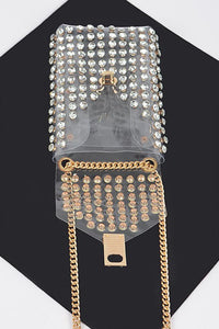 Hd rhinestone clear belt bag