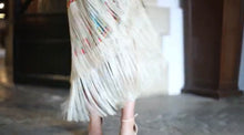 Load image into Gallery viewer, K floral wrap  around with long fringe dress