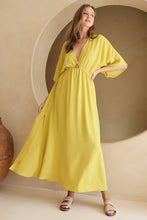 Load image into Gallery viewer, T Triangle  mustard kimono maxi