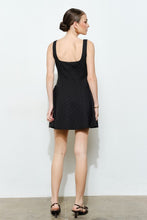 Load image into Gallery viewer, I square neck black / black dots￼dress