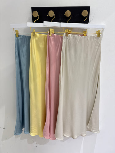 C satin midi skirt