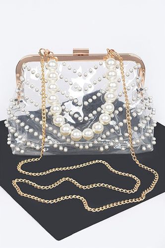 Hd studded pearl  clear bags