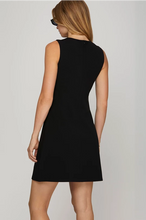 Load image into Gallery viewer, Ss sleeveless button mini dress navy