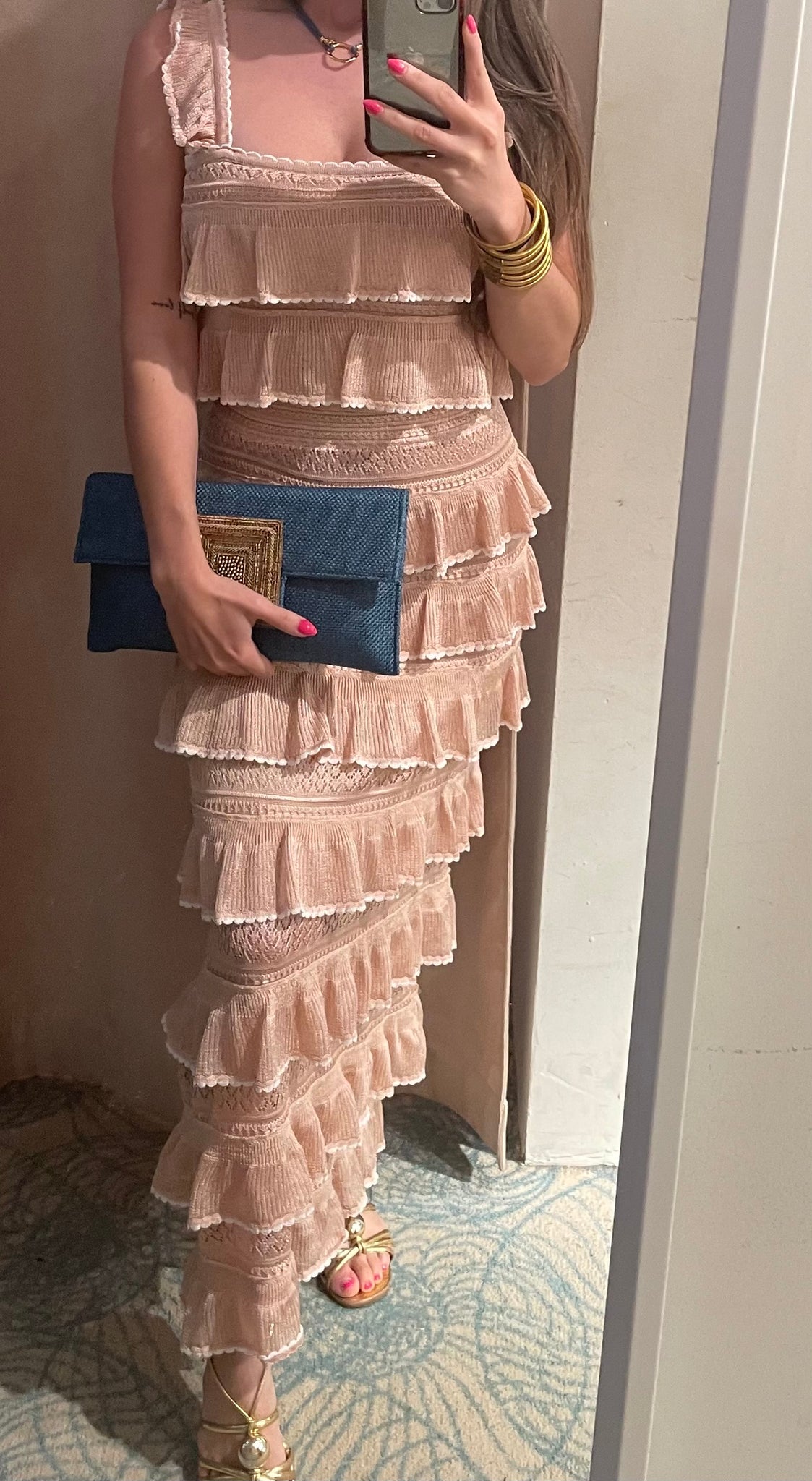 M Tiered ruffle knit top and midi skirt in dusty rose It Girl PR M Tiered ruffle knit top and midi skirt in dusty rose It Girl PR