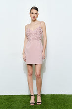 Load image into Gallery viewer, I Flower aplique pink mini dress