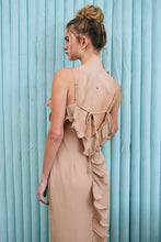 Load image into Gallery viewer, R  Ecru ruffles  cascade  maxi dress
