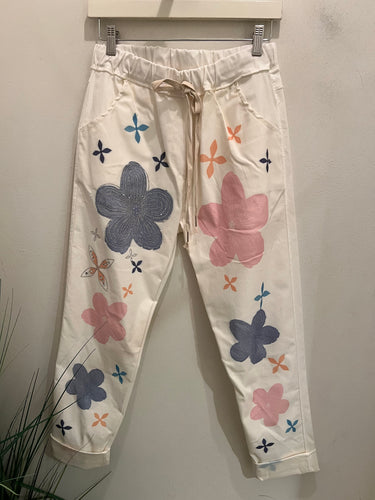 Y beaded flowers jogger