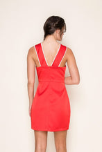 Load image into Gallery viewer, Br contrast piping halter neck  bodycon mini dress