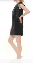 Load image into Gallery viewer, W T shirt  dress leather ruffles