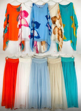 Load image into Gallery viewer, N silk print top/solid silk pant