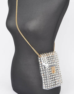 Hd Rhinstone  clear belt bag/chain
