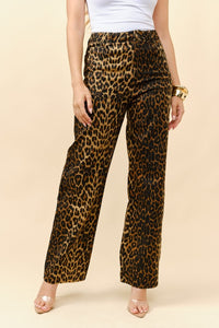 Tc animal print  leopard denim jeans
