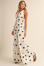 Load image into Gallery viewer, K Polka Dots halter tie-front wide leg pants set