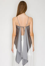 Load image into Gallery viewer, Dk open back Grey satin cami top