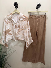 Load image into Gallery viewer, Ks 2pcs linen print top/solid pants