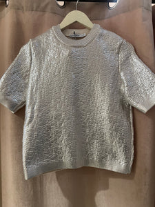 V silver pullover
