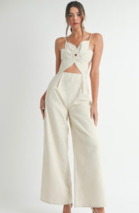 Eb flower  linen jumpsuit