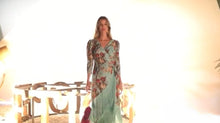 Load image into Gallery viewer, K floral wrap  around with long fringe dress