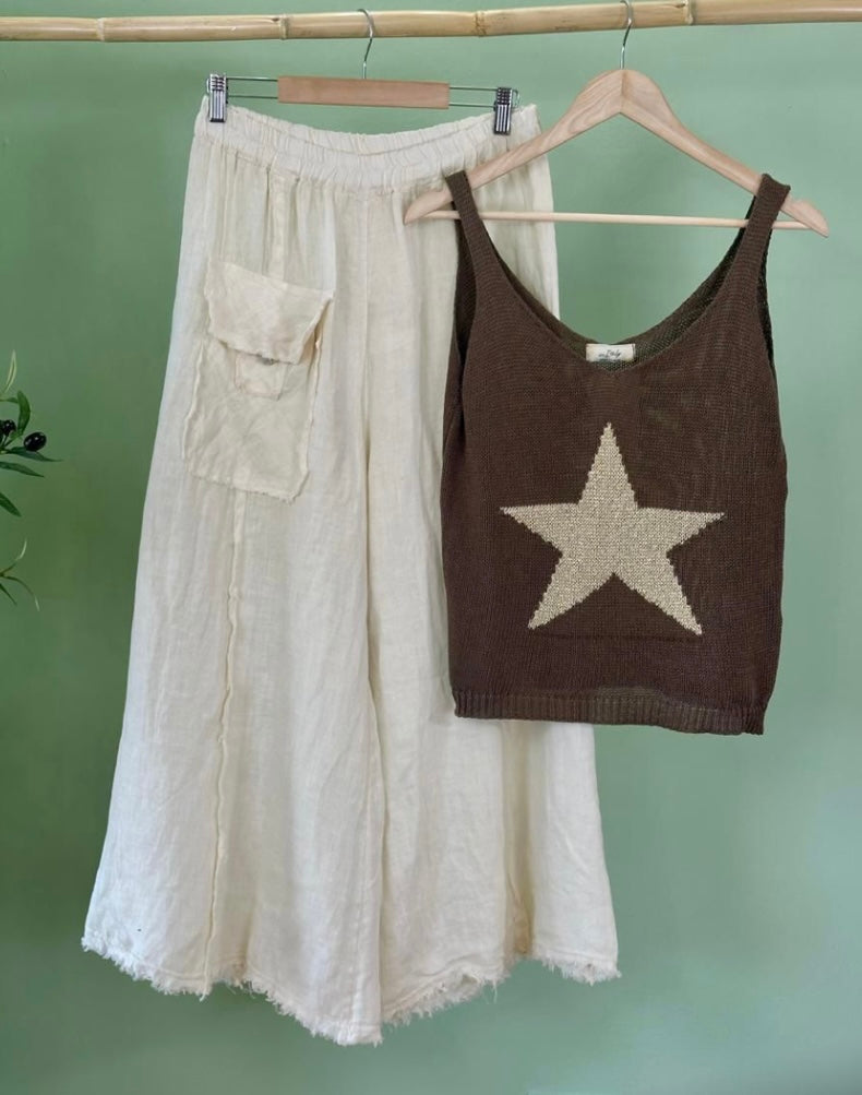 LC LINEN PANTS WITH POCKETS