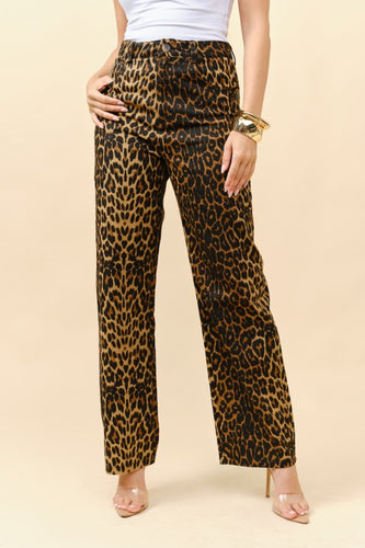 Tc animal print  leopard denim jeans