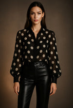 Load image into Gallery viewer, Lc polka dots sheer shirt