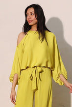 Load image into Gallery viewer, T One open shoulder top chartreuse