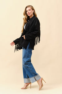 Tc faux suede fringe jacket
