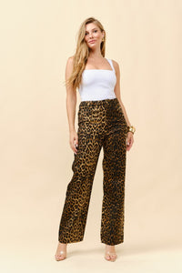 Tc animal print  leopard denim jeans