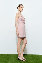 Load image into Gallery viewer, I Flower aplique pink mini dress