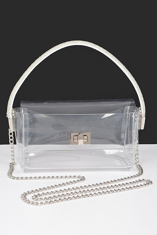 Hd transparent rhinestone top handle
