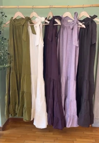 Lc Halter linen maxi dress