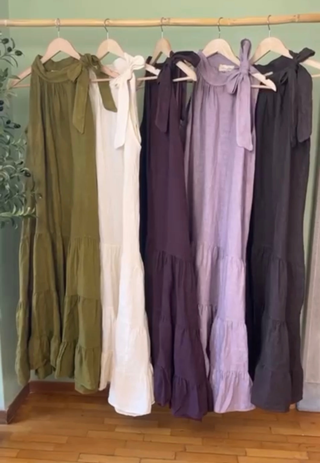 Lc Halter linen maxi dress