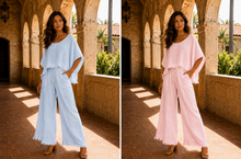 Load image into Gallery viewer, N linen pants and blouse set