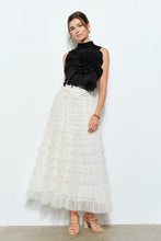 Load image into Gallery viewer, I flower aplique black top