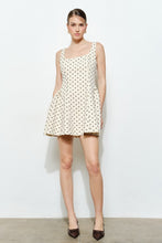 Load image into Gallery viewer, I square neck Ivory black dots dress