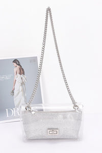 Hd rhistone mini bag with clear crossbody bag