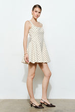 Load image into Gallery viewer, I square neck Ivory black dots dress