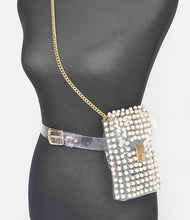 Load image into Gallery viewer, Hd Rhinstone  clear belt bag/chain