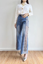 Load image into Gallery viewer, Lr Button Down shirt / lattice rhinstone jeans