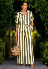 Load image into Gallery viewer, N 2pcs stripe pant set with belt