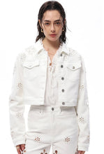 Load image into Gallery viewer, B cropped denim white jacket