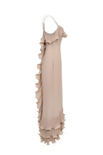 Load image into Gallery viewer, R  Ecru ruffles  cascade  maxi dress